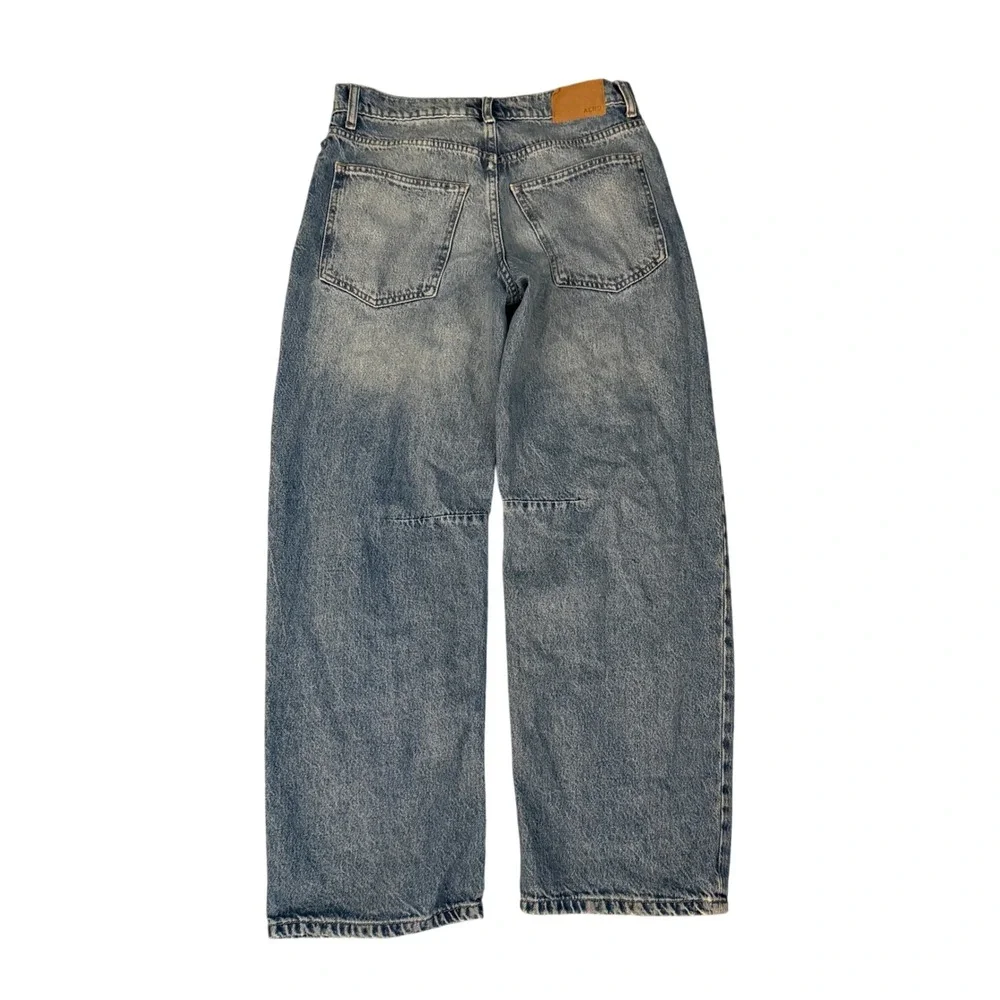 Aeropostale Baggy Barrel Jeans Womens 0 Short Blue Good High Rise Wide Leg Denim